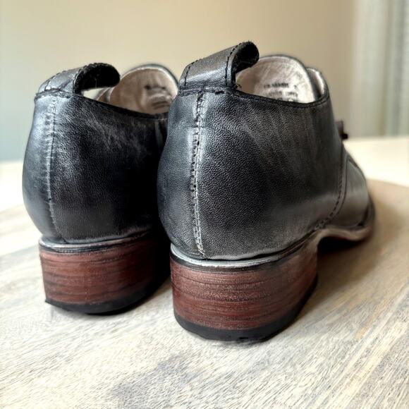 Freebird by Steven Mabel Black Leather Ankle Booties Women’s Size 7 Distressed - Picture 8 of 11